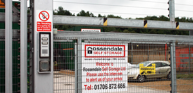 Secure entrance to Rossendale Self Storage